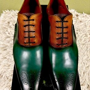 Green and Brown Men's Dress Shoes Brand New